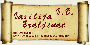 Vasilija Braljinac vizit kartica